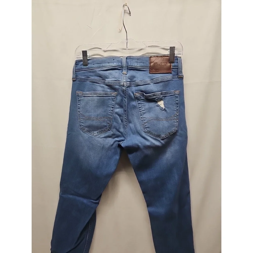 Hollister Mens Blue Skinny Fit Stretch Factory Denim Jeans Low Rise Size 29 X 30 - Picture 12 of 16